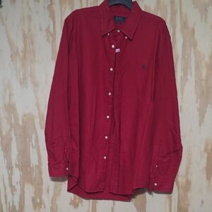 Polo by Ralph Lauren Men's Classic Red Button Down Shirt